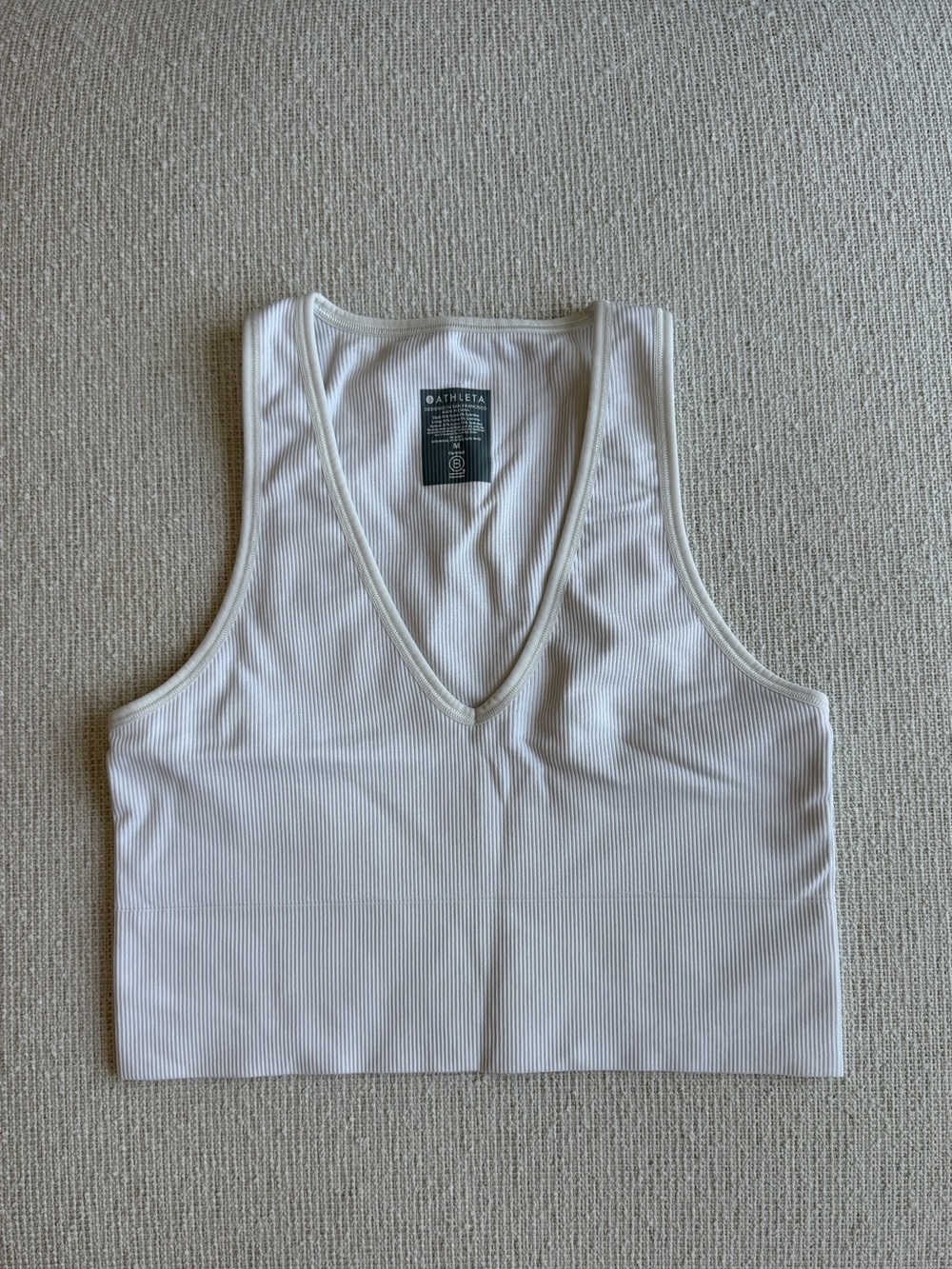 Athleta Aurora Crop Rib Tank - White